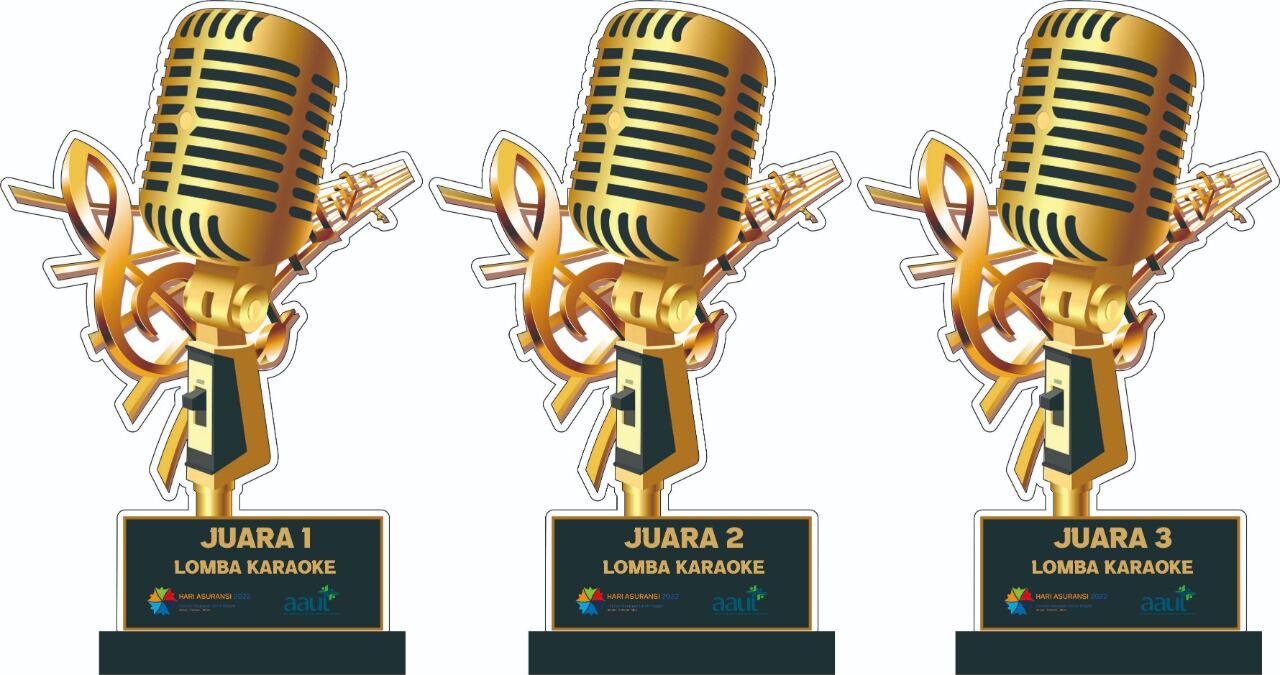 Plakat Juara Lomba Nyanyi, Plakat juara open mic, Piala Juara bisa custom bahan akrilik