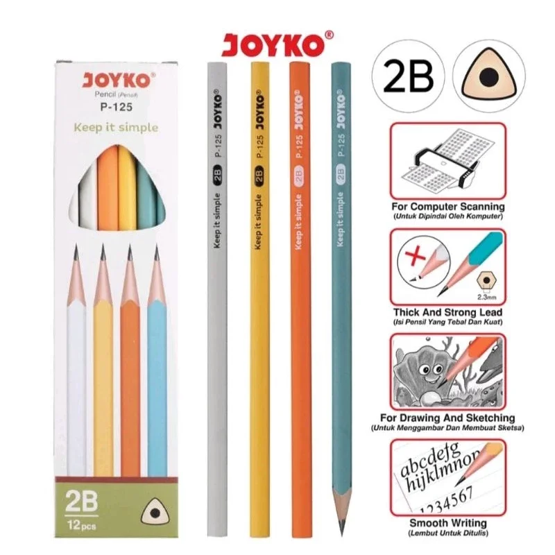 Pensil 2B Joyko P-125 Keep it simple ( 1 Pack / 12 pcs )