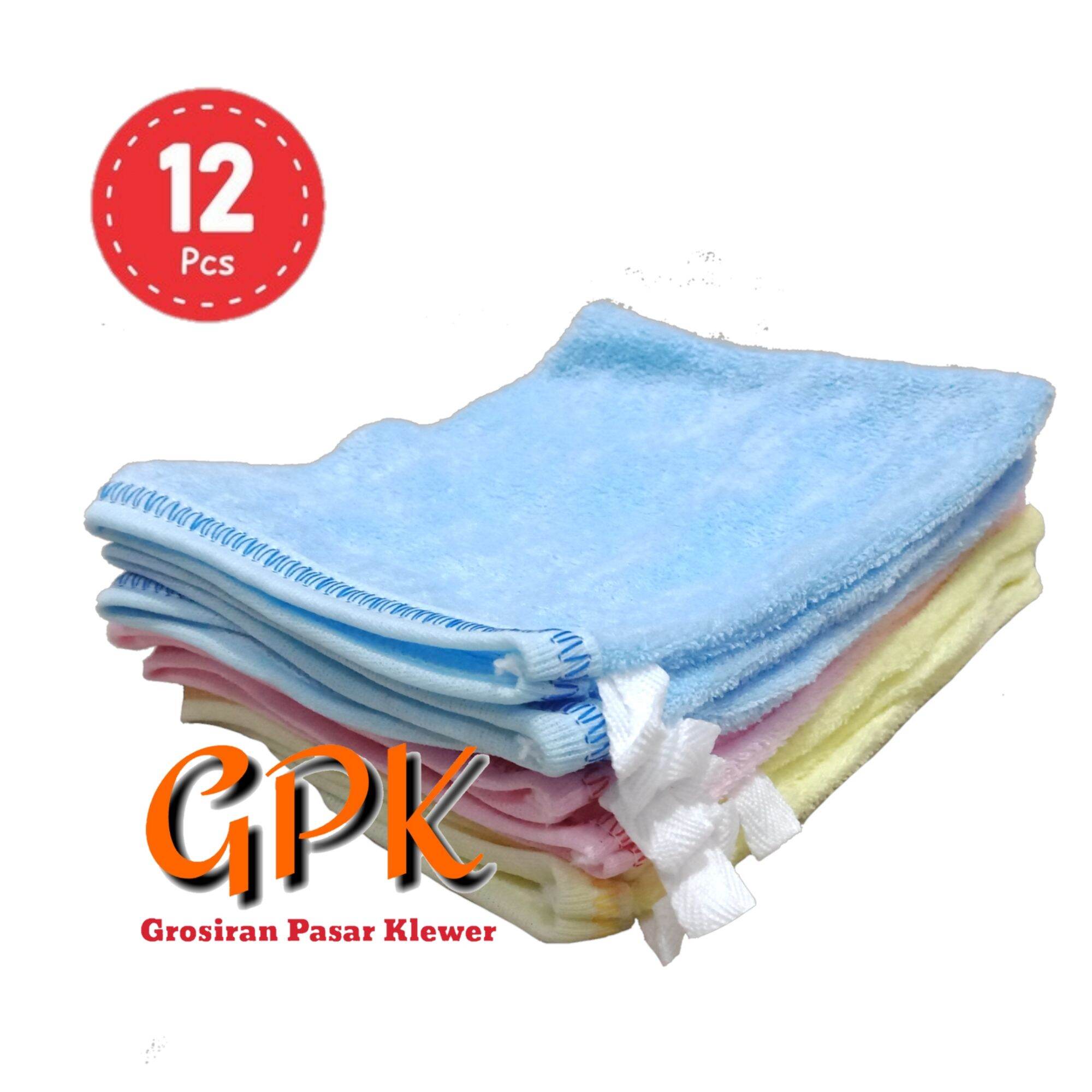1 Lusin / 12 Pcs Washlap Bayi Waslap Bayi Kotak Murah