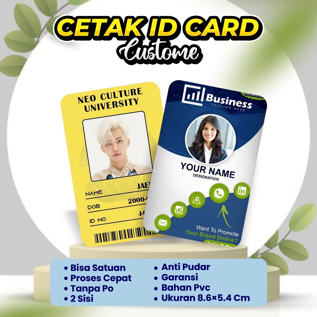 Cetak Id Card Karyawan Bahan Pvc Bisa Custom 2 Sisi Lazada Indonesia 4872