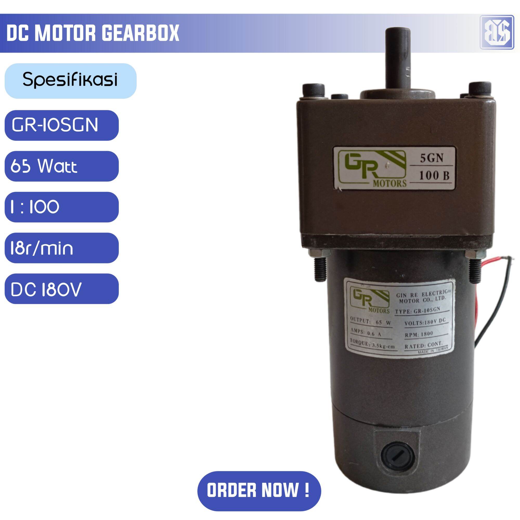 Dinamo Dc Motor Gearbox W V Rpm Lazada Indonesia