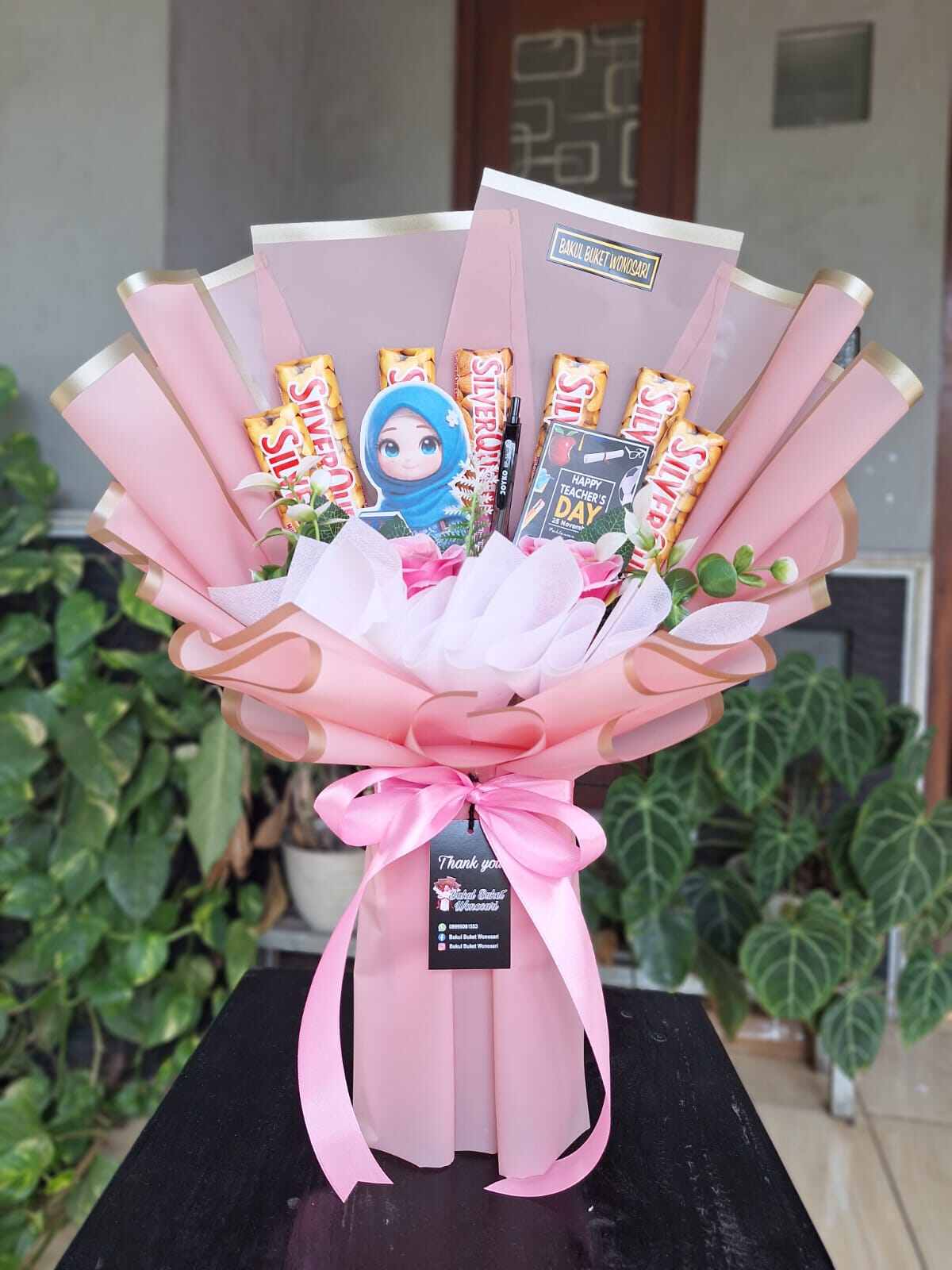 buket hari guru cantik viral spesial coklat Silverqueen