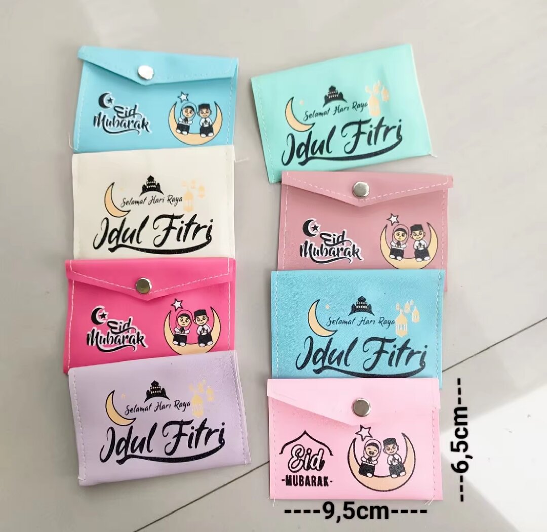 (Dapat 6 Pcs) Dompet amplop lebaran motif random (acak) / Angpao mini (1 Pak isi 6Pcs)