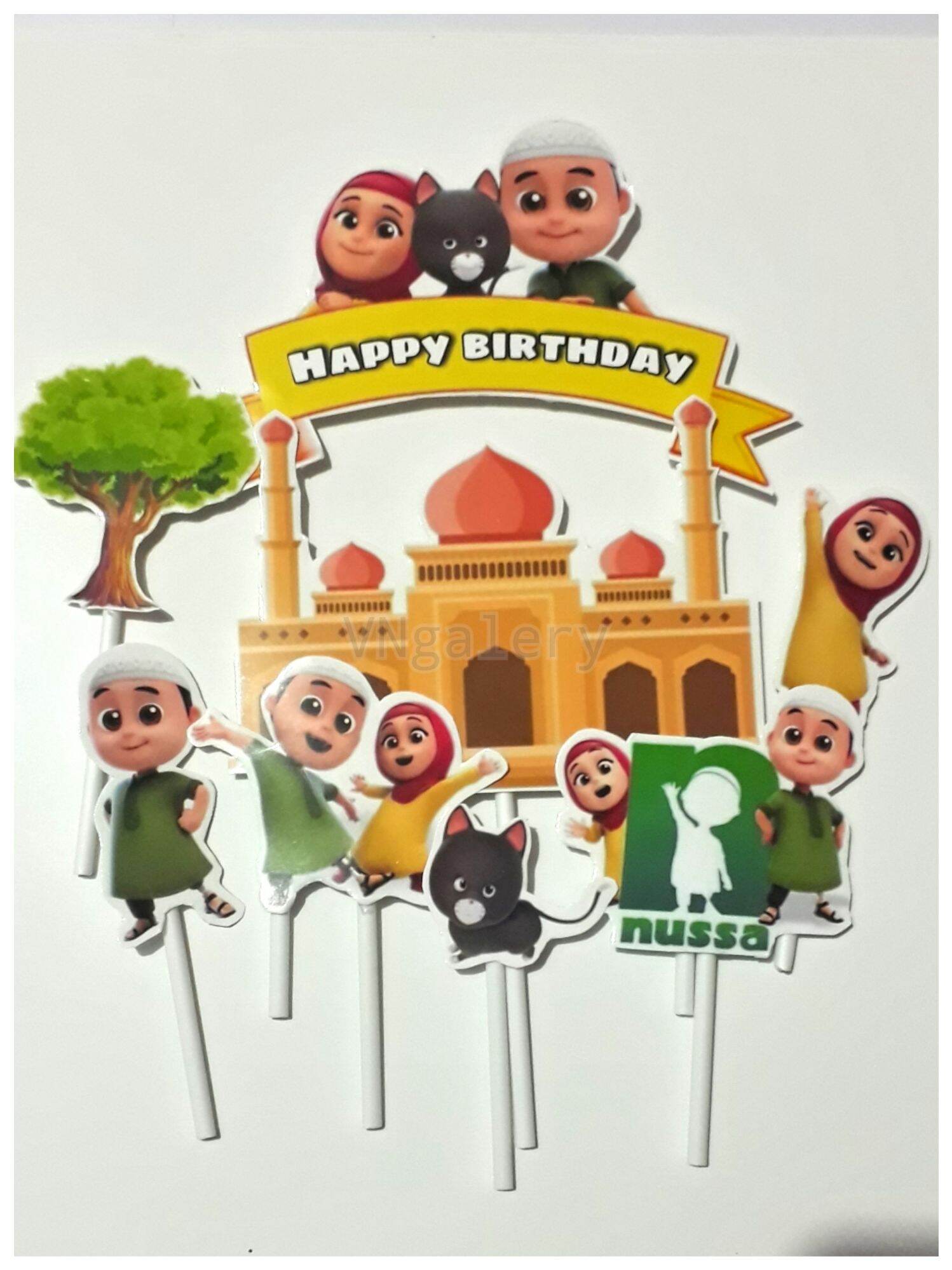 topper kertas karakter NUSA & RARA / hiasan kue ulang tahun karakter