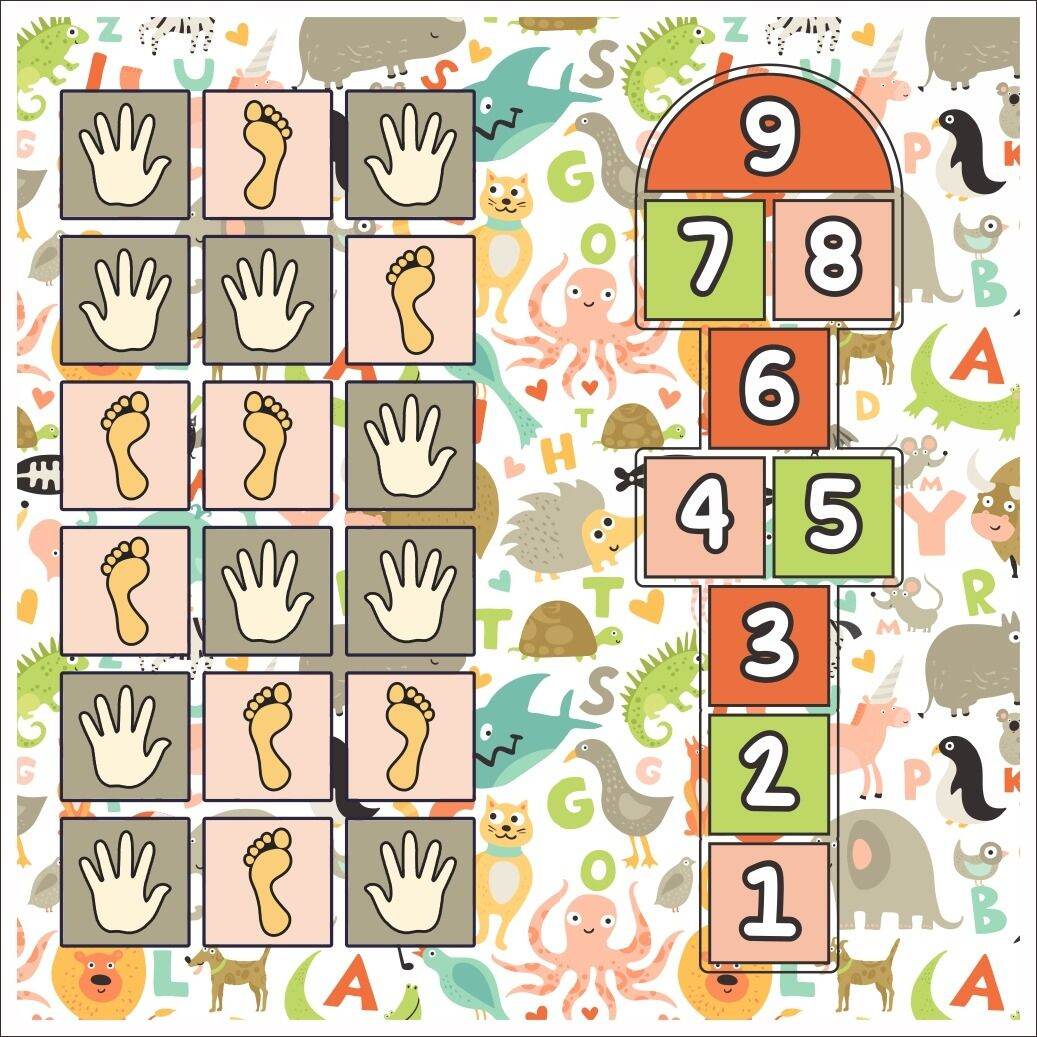 Mainan Edukasi Anak Karpet Playmate Engklek Jejak Kaki Tangan Desain