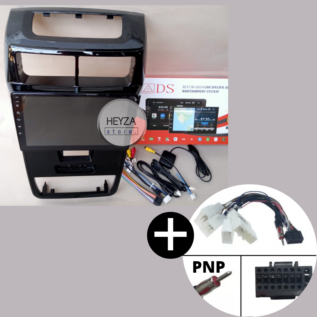 Head Unit Android ADS 9 inch, Frame Panel dan Soket HU Android PNP Untuk Toyota Avanza Harga 1,230,000 rupiah*Gratis Ongkir