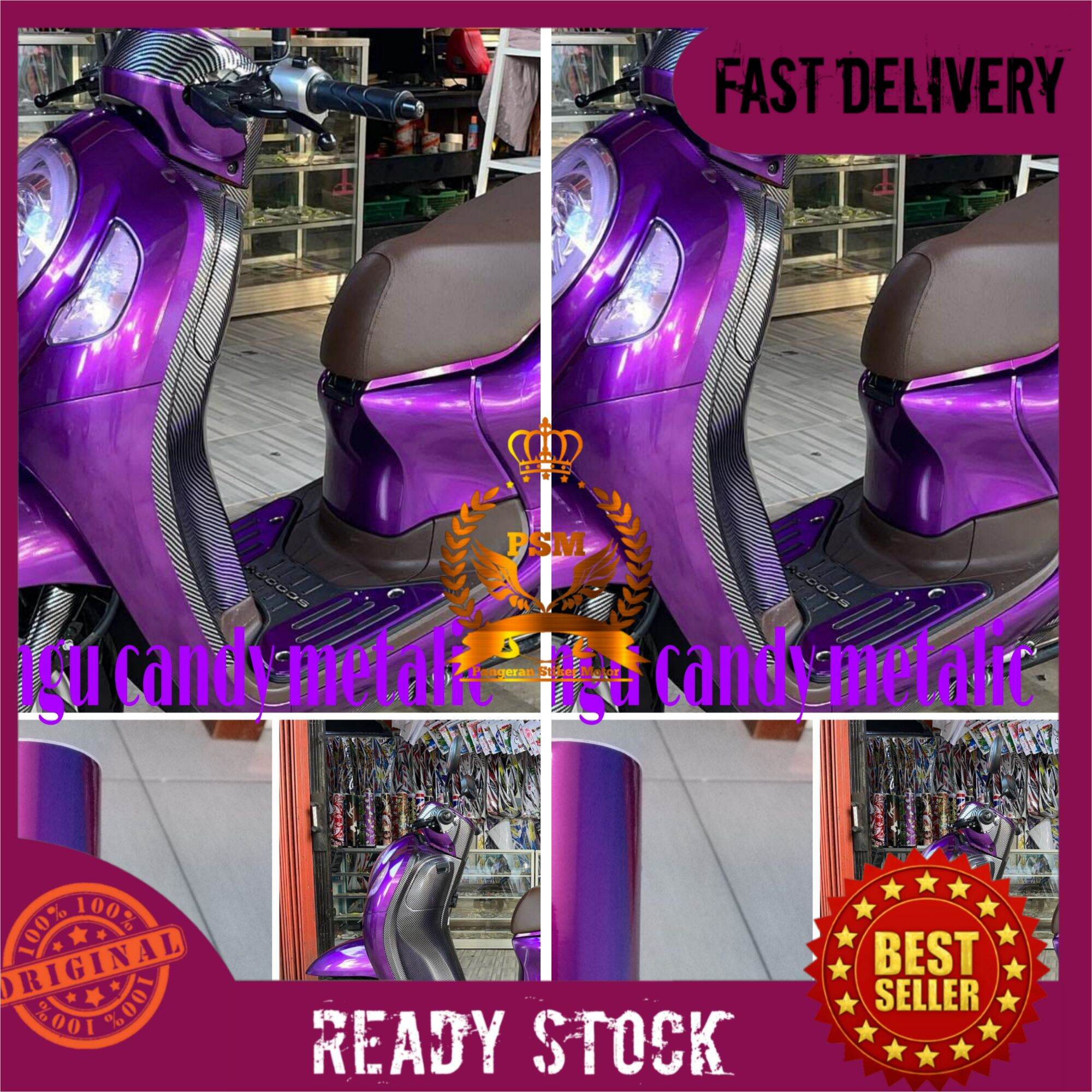 Purple Polished Metal Adhesive Vinyl –