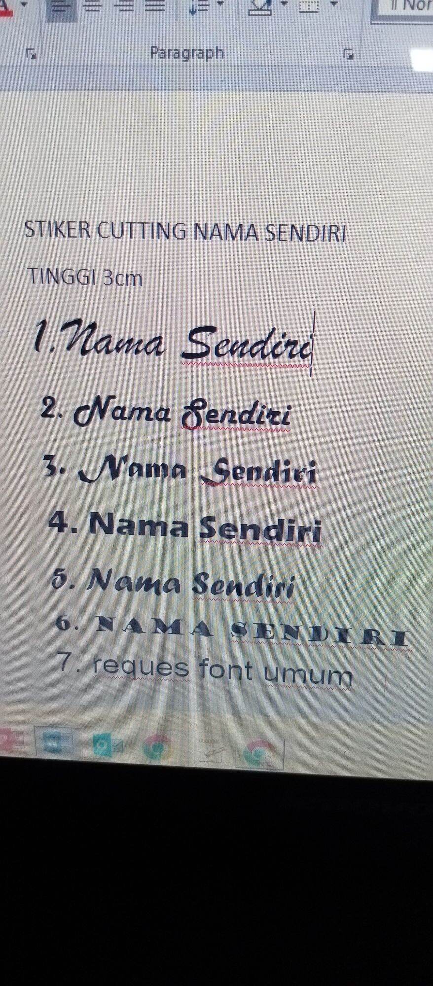 stiker cutting custom nama, tinggi 4cm Giá 2,000 Đồng*Miễn phí vận chuyển