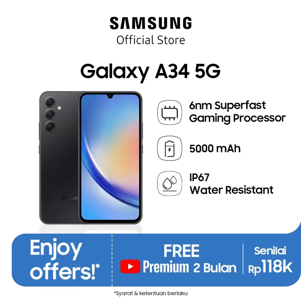 samsung a34 8/256 Harga  5,000,000 Ringgit*Penghantaran Percuma