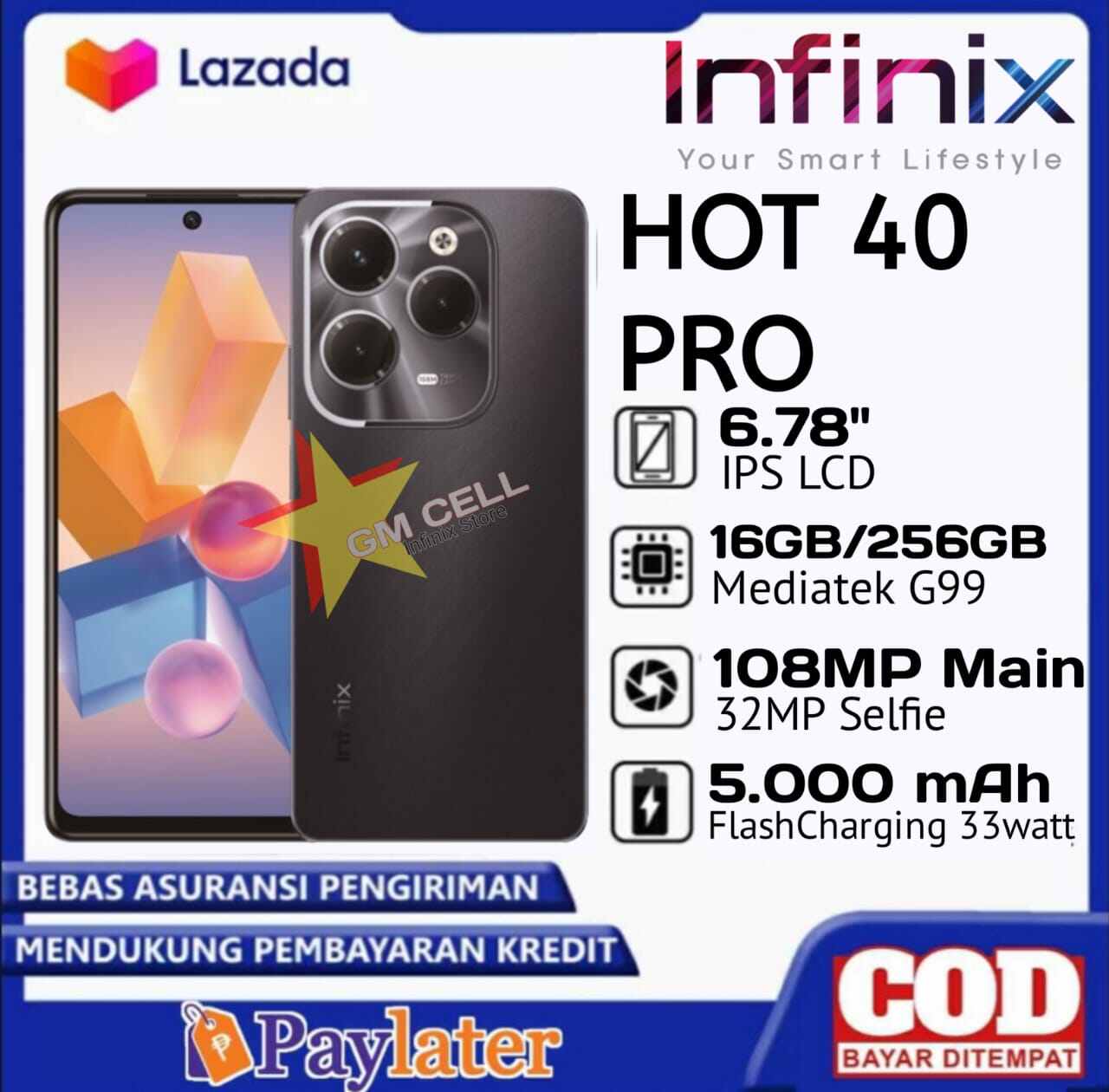 Infinix Hot 40pro 16 + 256(+) Infinix hot40i RAM 16 + 256! Hot items!! Original official warranty Harga  1,750,000 Ringgit*Penghantaran Percuma