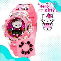 JAM TANGAN ANAK MUSIK DAN LAMPU WARNA WARNI KARAKTER CEWEK HELLO KITTY DIGITAL ANAK MELODY