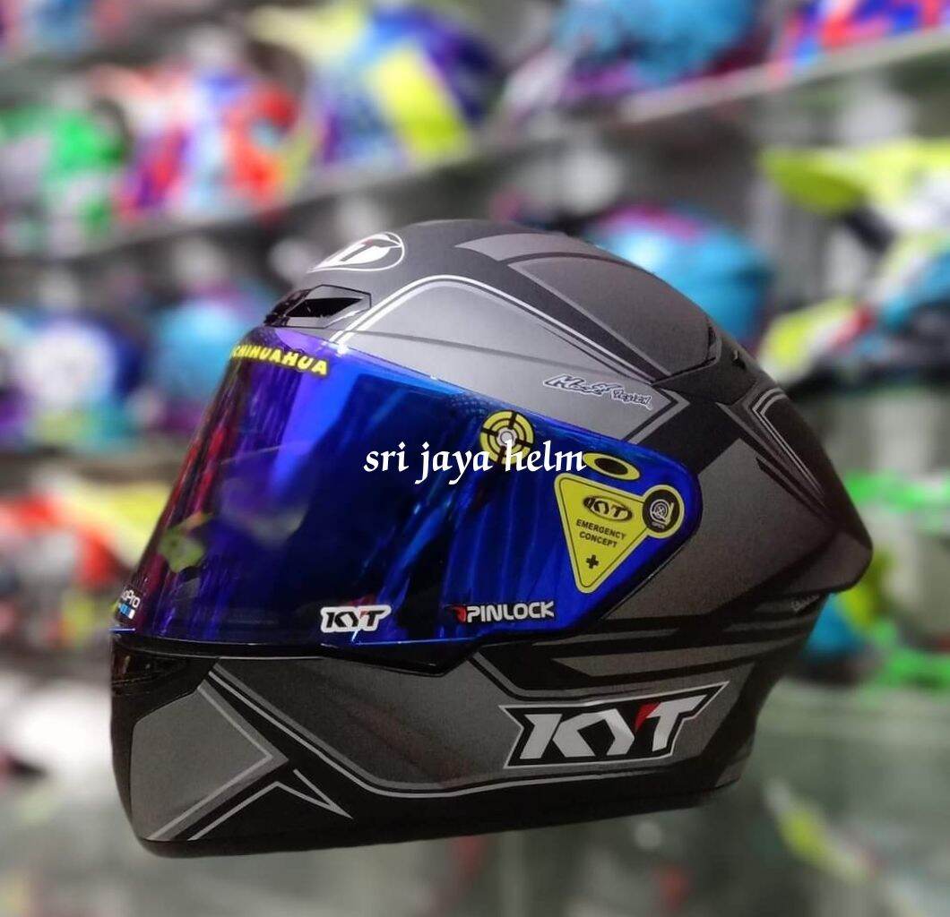 HELM KYT TT COURSE COOL GREY PAKET GANTENG FREE SPOILER Lazada Indonesia
