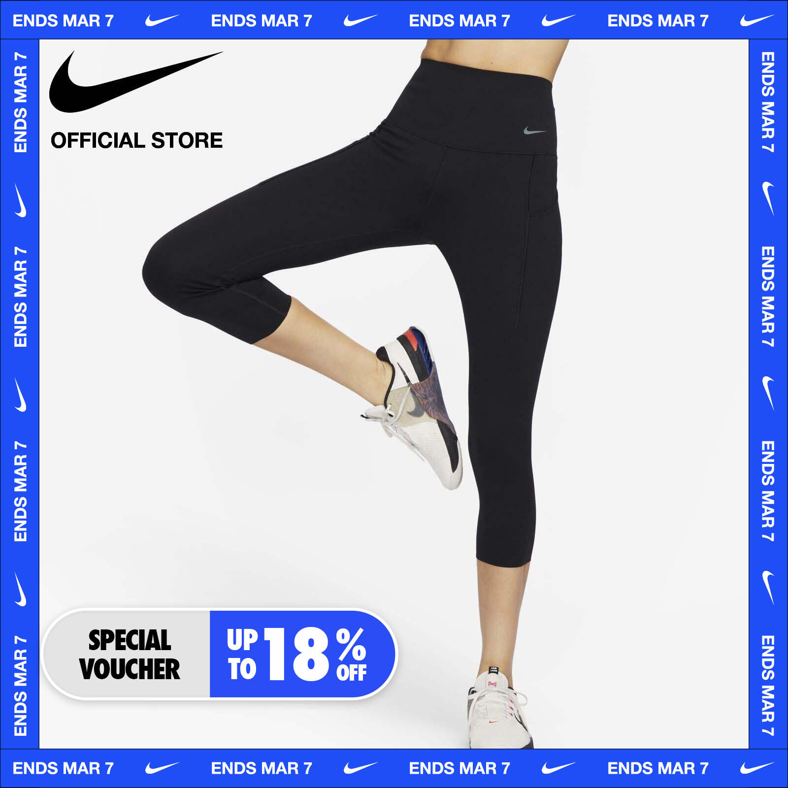 Nike Women's Universa Medium-Support High-Waisted Cropped Leggings