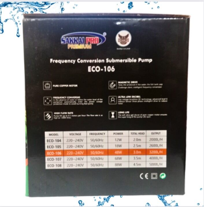 SAKKAI PRO PREMIUM ECO 106 POMPA KOLAM SUBMERSIBLE PUMP