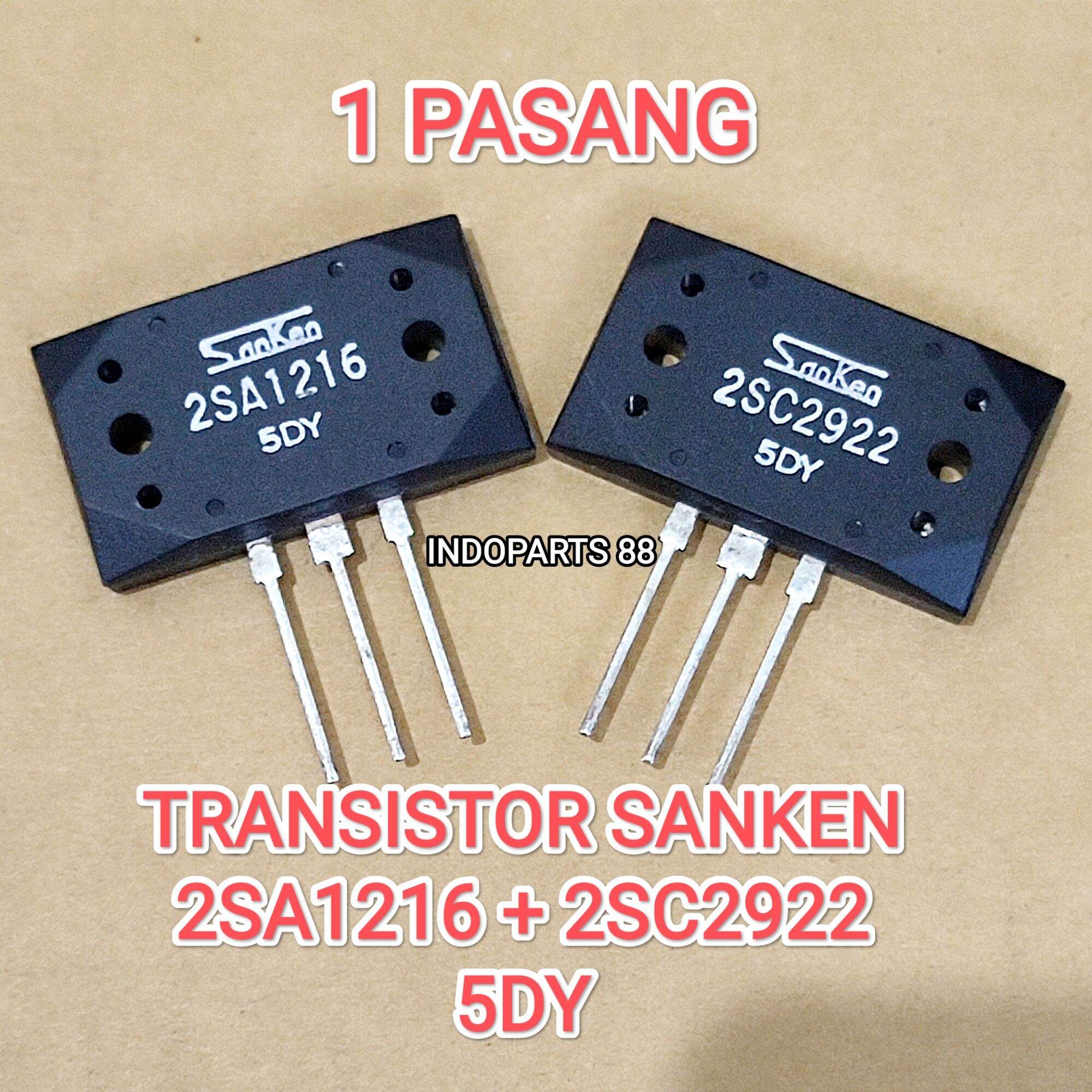 (1 SET) TRANSISTOR SANKEN 2SA1216 2SC2922 5DY 11 RRT (SATU PASANG) TR ...