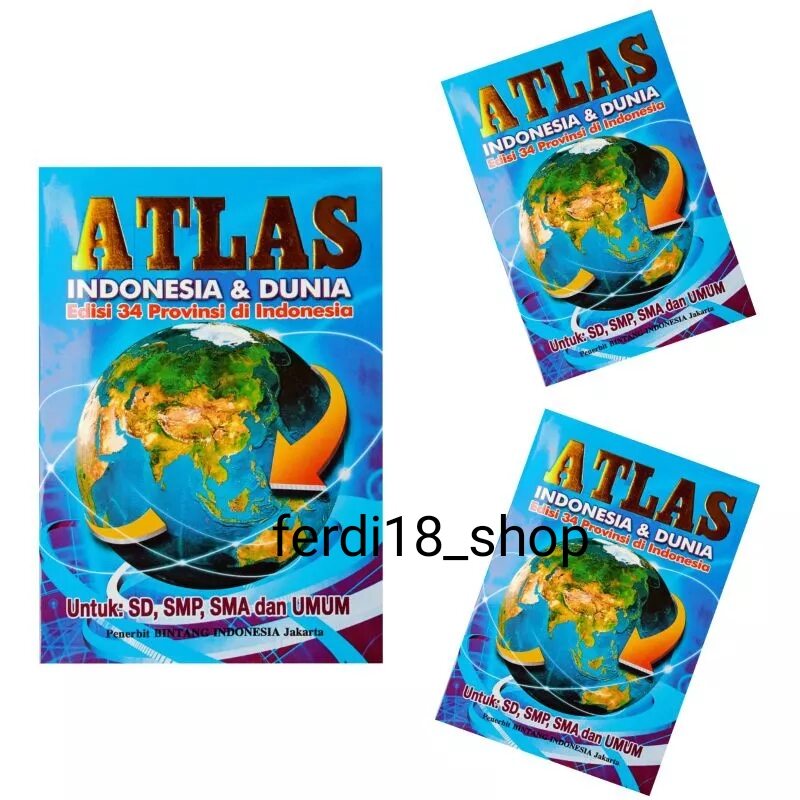 Buku Atlas Indonesia Dan Dunia lengkap 38 Provinsi Edisi Terbaru ...