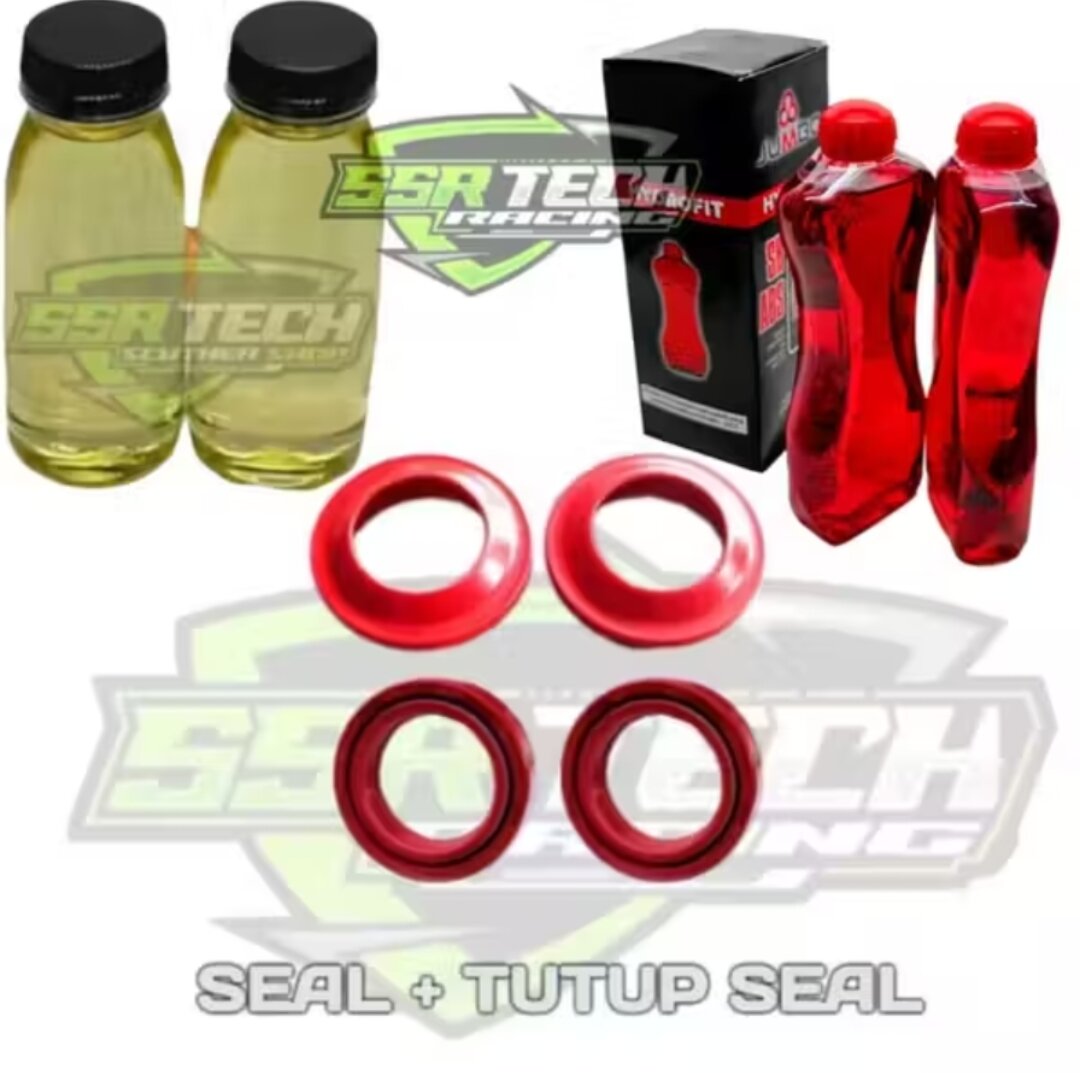 [Red] Shock Seal Package + Front Ash Seal Cover All Matic Bebek Sport Red Super Material Harga 30,000 rupiah*Gratis Ongkir
