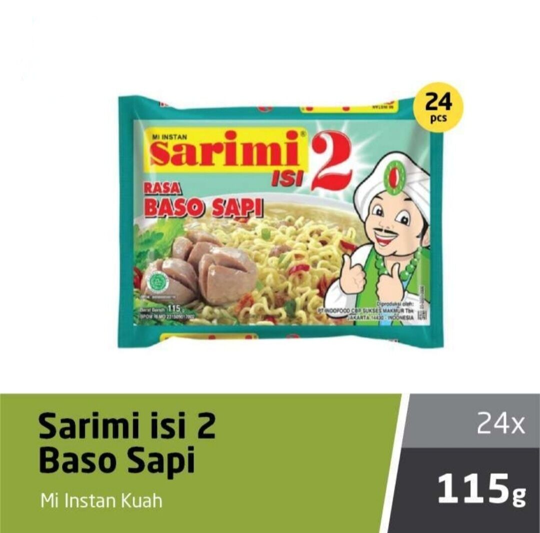 Sarimi Rasa Baso Sapi isi 2 Mie Instan [24 pcs/113 g/karton] | Lazada ...