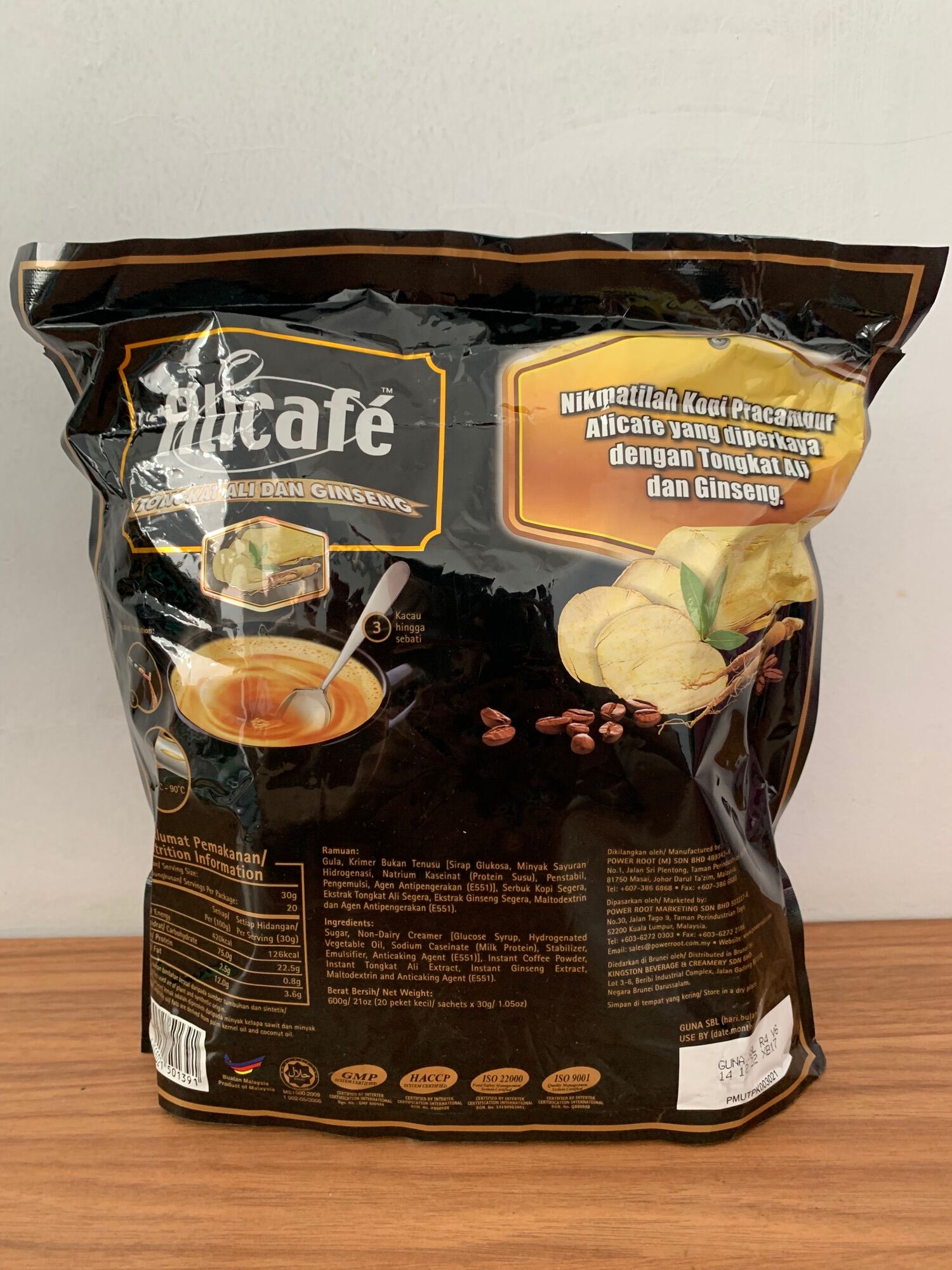 Alicafe Tongkat Ali Ginseng Kopi Instan Malaysia Lazada Indonesia