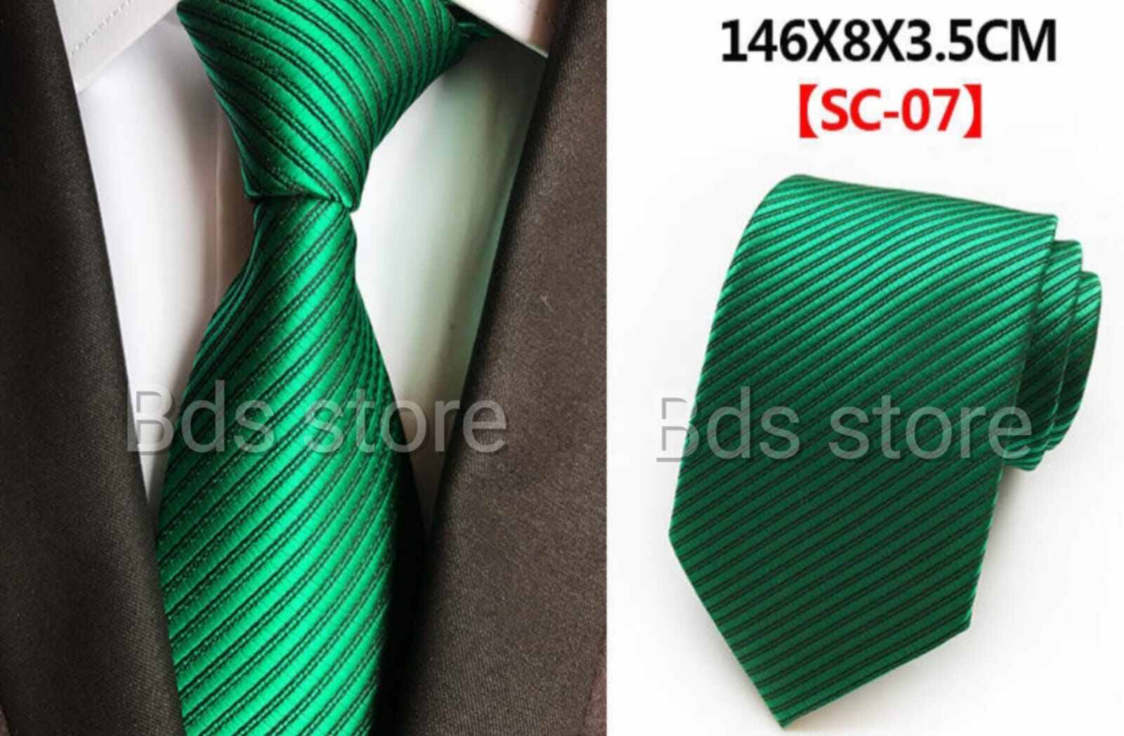 Dasi Pria Motif Salur Warna Hijau P Ukuran Medium Inchi Lazada Indonesia