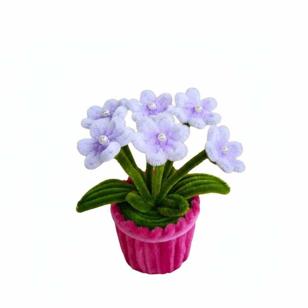 Mini Pot Bunga Daisy Kawat Bulu Mercy Pipe Cleaner Bunga Goyang