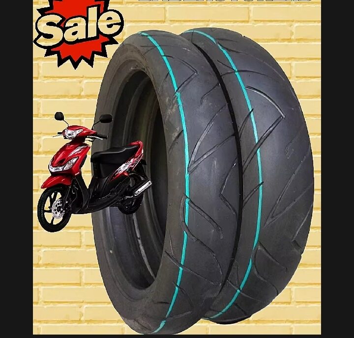 Tubles 80/80 and 100/70-14 tubles tire set Harga 64,400 rupiah*Gratis Ongkir