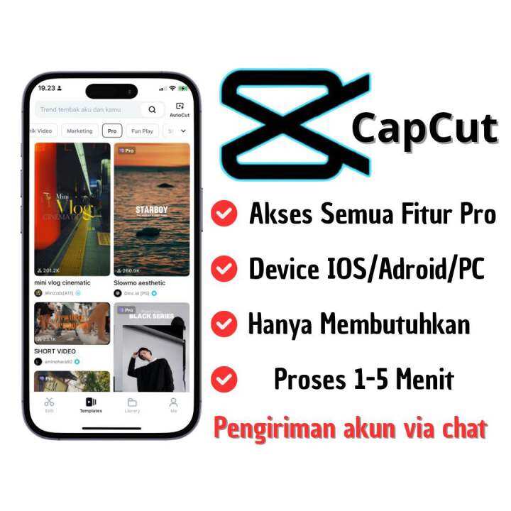 Capcut-Pro Unlock All Pro Features All Devices Guaranteed Harga  6,000 Ringgit*Penghantaran Percuma