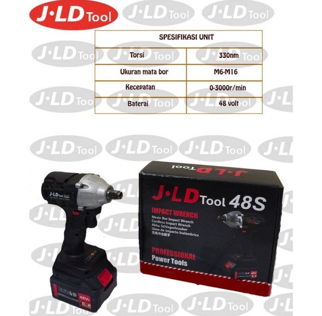 Cordless Impact Wrench 48V Brushless JLD 48S Bor Obeng Kunci 48 Volt
