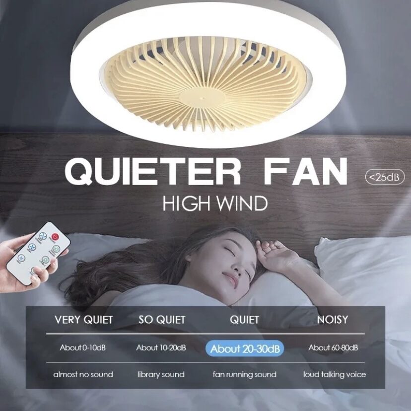 Lampu LED Kipas Angin AC E27 40 Wat lampu LED Plafon + Kipas Angin Dinding Remote 2 in 1