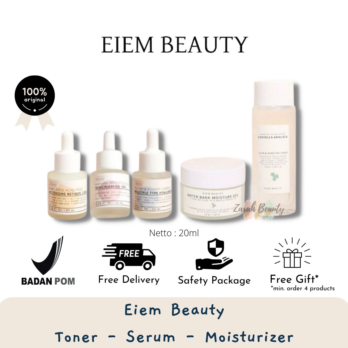 Eiem Beauty Waterbank Moisturizer Gel / Serum Acne Niacinamide