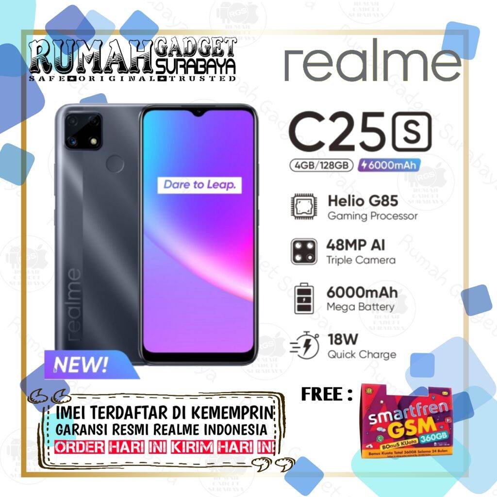 Realme C25 S 4GB 128GB Original Bergaransi Resmi Realme Indonesia Harga 2,300,000 rupiah*Gratis Ongkir