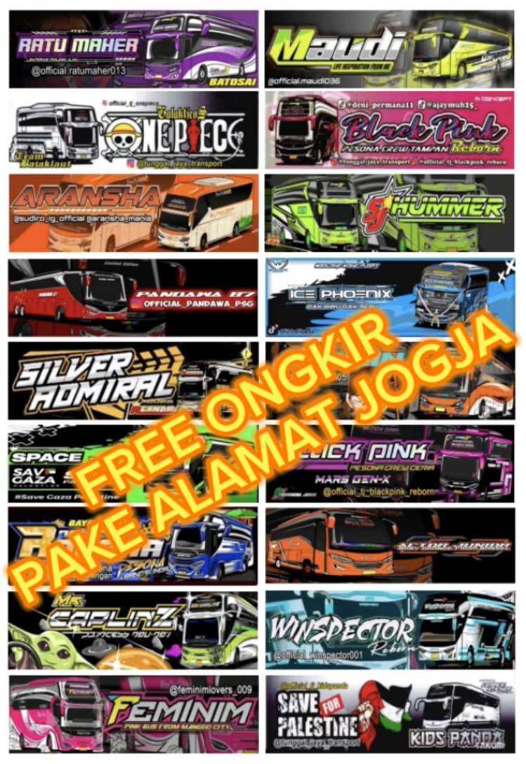 100+ Stiker Bus Basuri Panjang Bus Telolet Bus Keren (Template cdr bisa ...