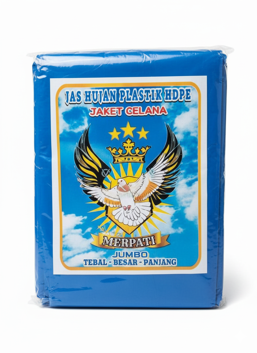 1 Dozen (12 Pcs) Hdpe Plastic Raincoat Suit Jacket Pants Long Sleeve Thick Jumbo Premium Best Quality Merpati Harga 87,890 rupiah*Gratis Ongkir