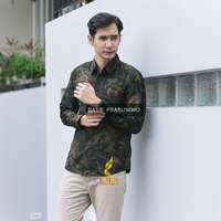 Batik Pria Lengan Panjang Kemeja Batik Prabuseno Motif PALAPA PANJANG Size Slimfit Bahan Katun Printing Lapis Furing Erro