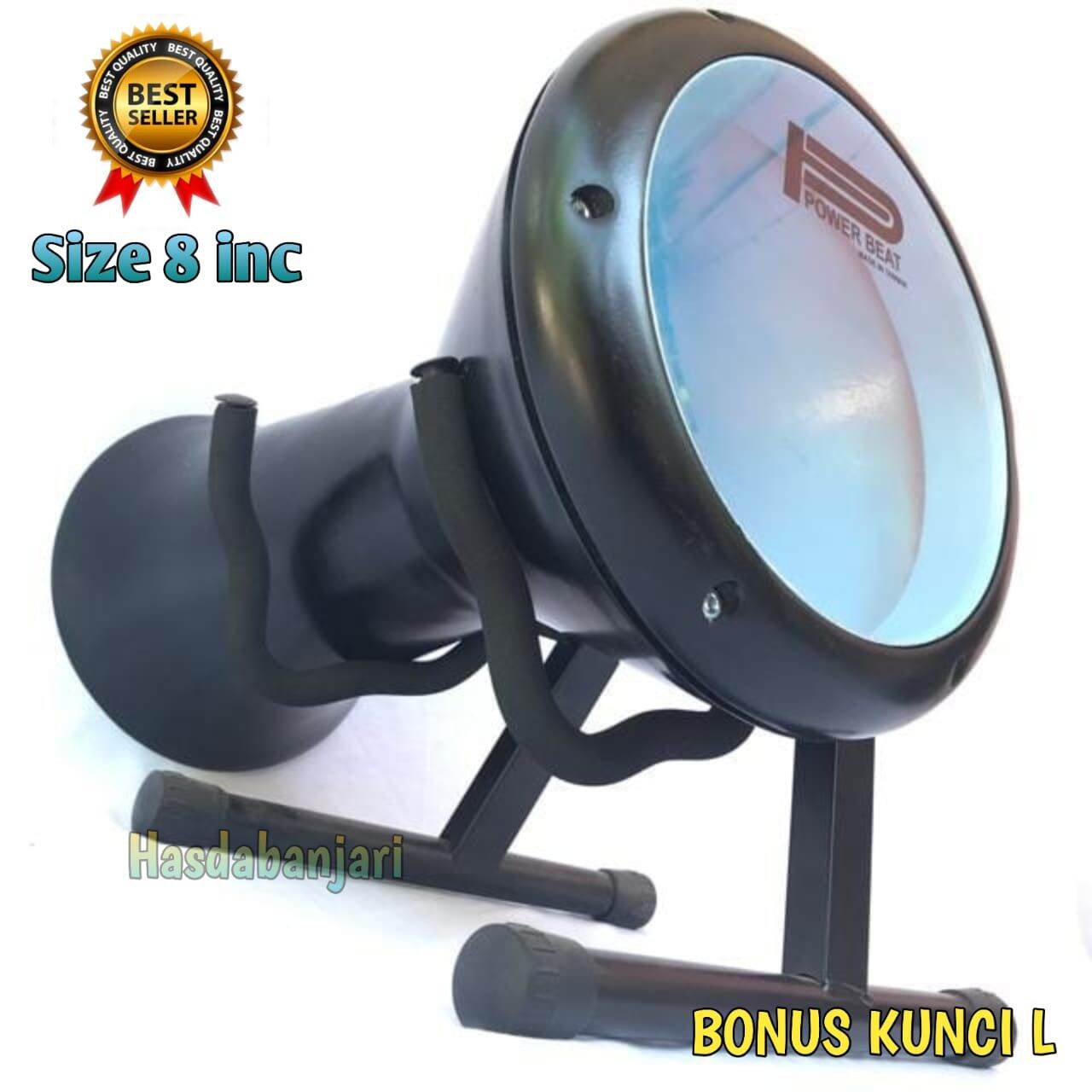 Darbuka dumbuk calti alumunium 8 inch hitam dalam biru bonus kunci L