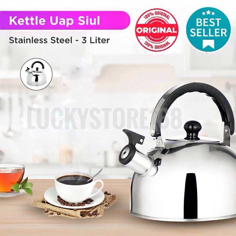 Bisa Cod Promo Teko Air Uap Siul Liter Ceret Air Whistling Kettle Tempat Air Panas