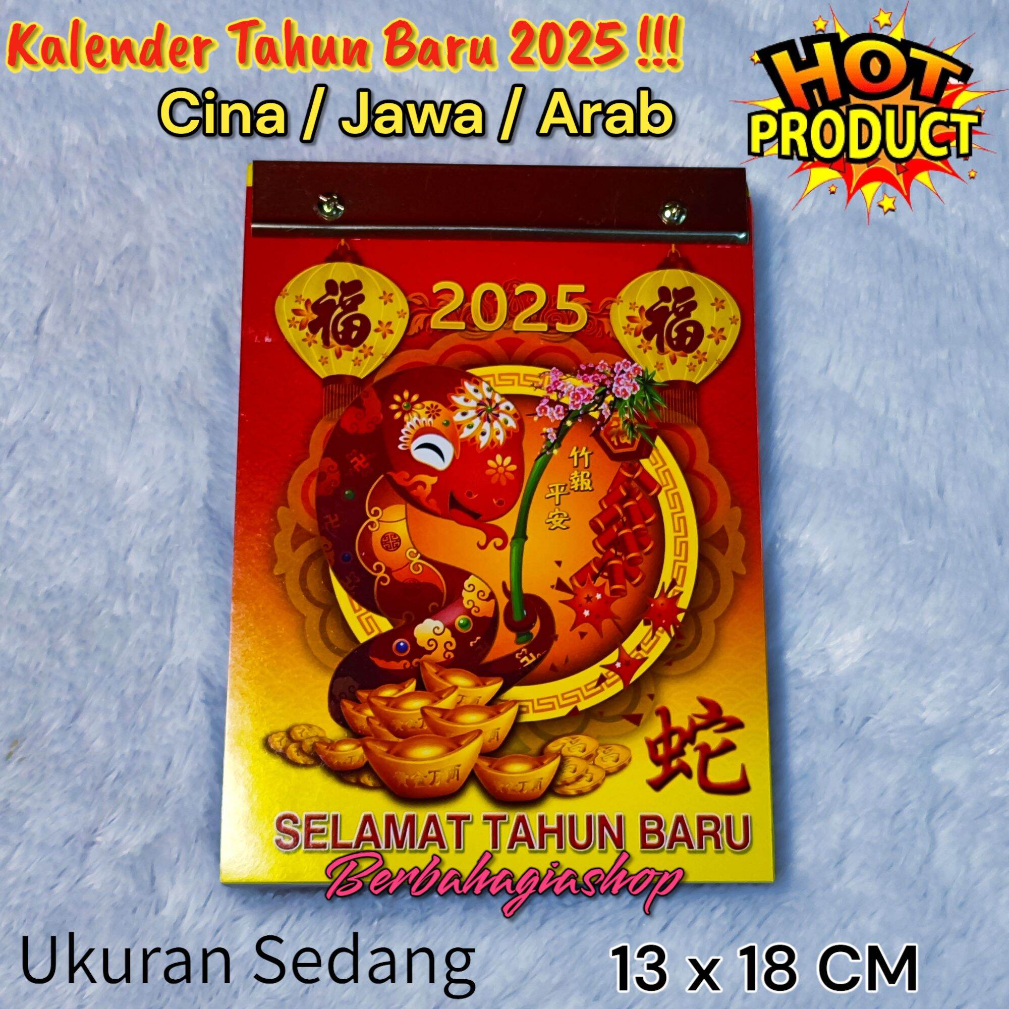 Kalender Calendar China Robek Harian Tahun 2025 Ukuran Sedang Cina New