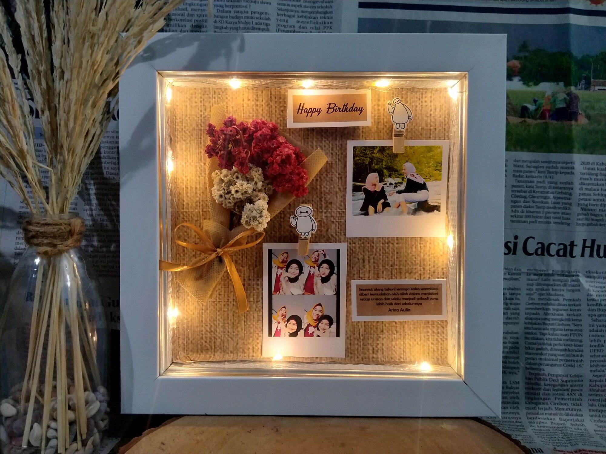 Bingkai Foto Ukuran 20x20CM (3D) PAKE LAMPU kado pernikahan murah Murah bingkai unik dan cantik kadio…