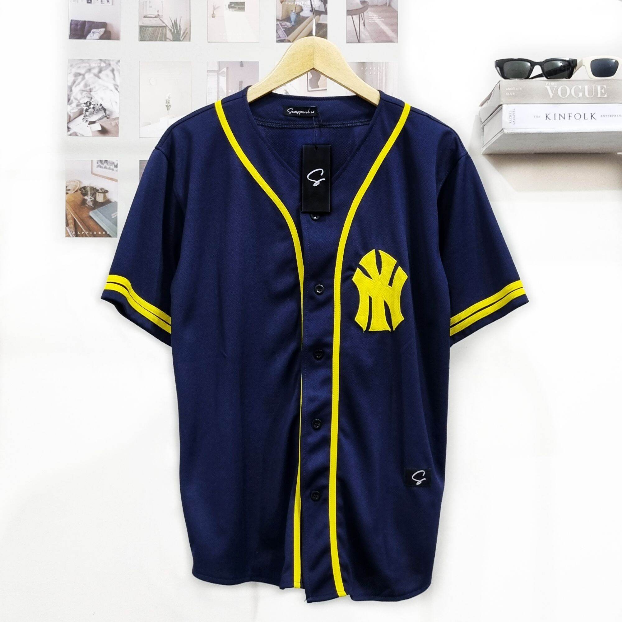 Baju Sport Jersey Baseball dodgers navy list merah Pria Wanita