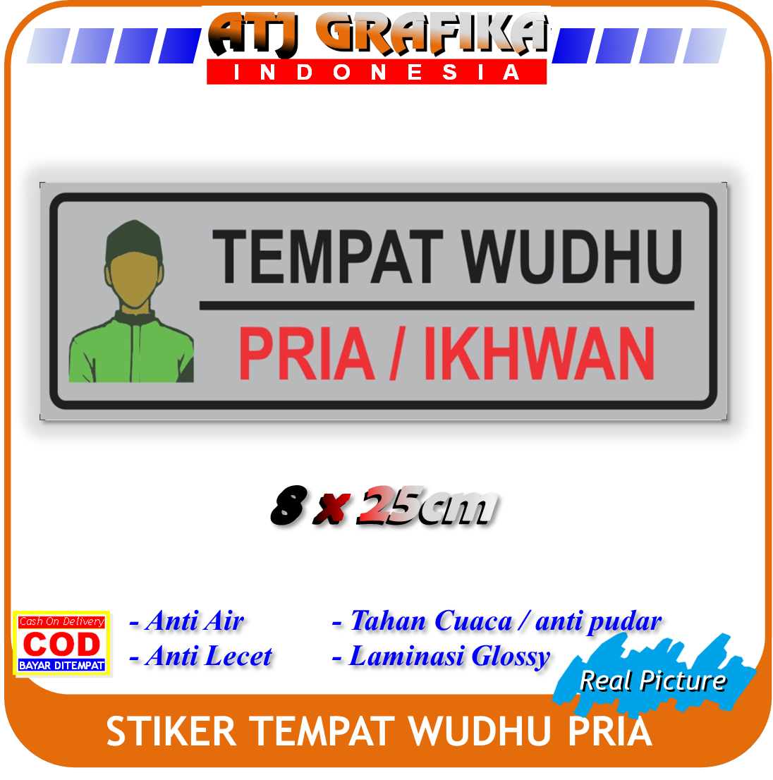 Stiker Tempat Wudhu Pria Ikhwan Masjid Musholla Lazada Indonesia