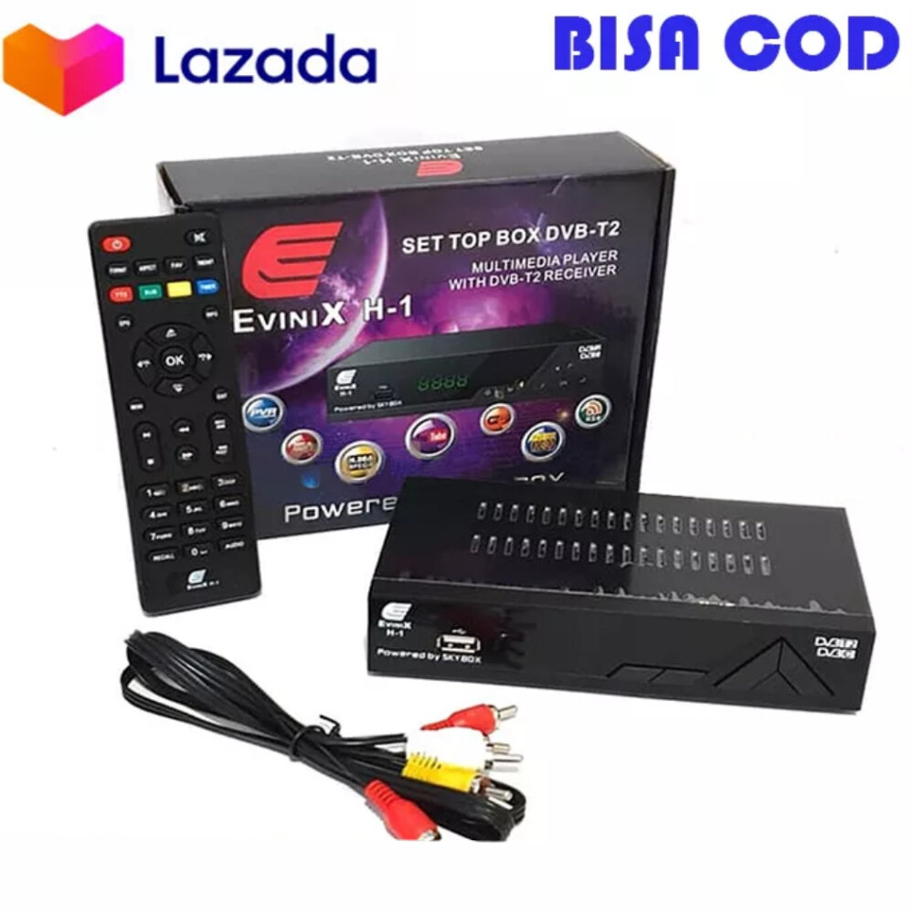 SET TOPBOX TV DIGITAL / STB TV DIGITAL LENGKAP KOMPLIT/ EVINIX H1 SET