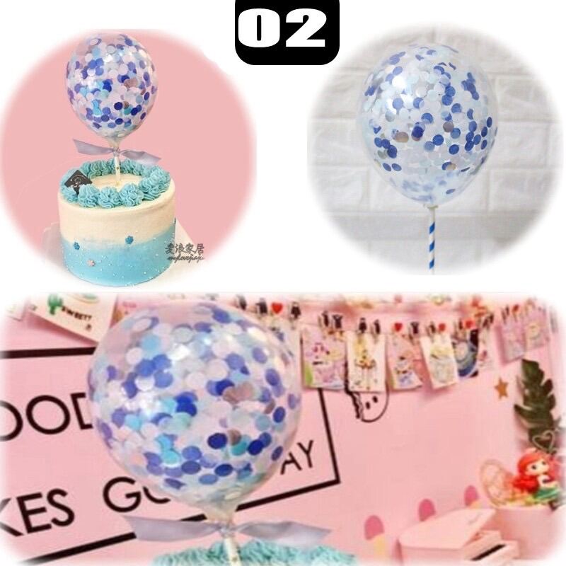 Balon confetti biru hiasan kue harga satuan Lazada Indonesia