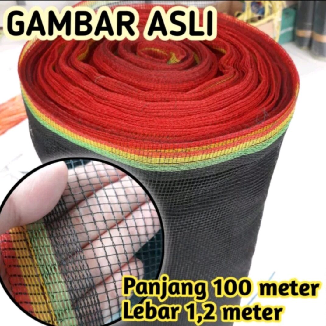 Waring Jaring Hitam Cap Jangkar HIB Waring Tjap Djangkar HIB Pagar Tanaman Waring 1 Roll 100 Meter / 120cm x 100meter - Merek Jangkar biru Harga 228,000 rupiah*Gratis Ongkir