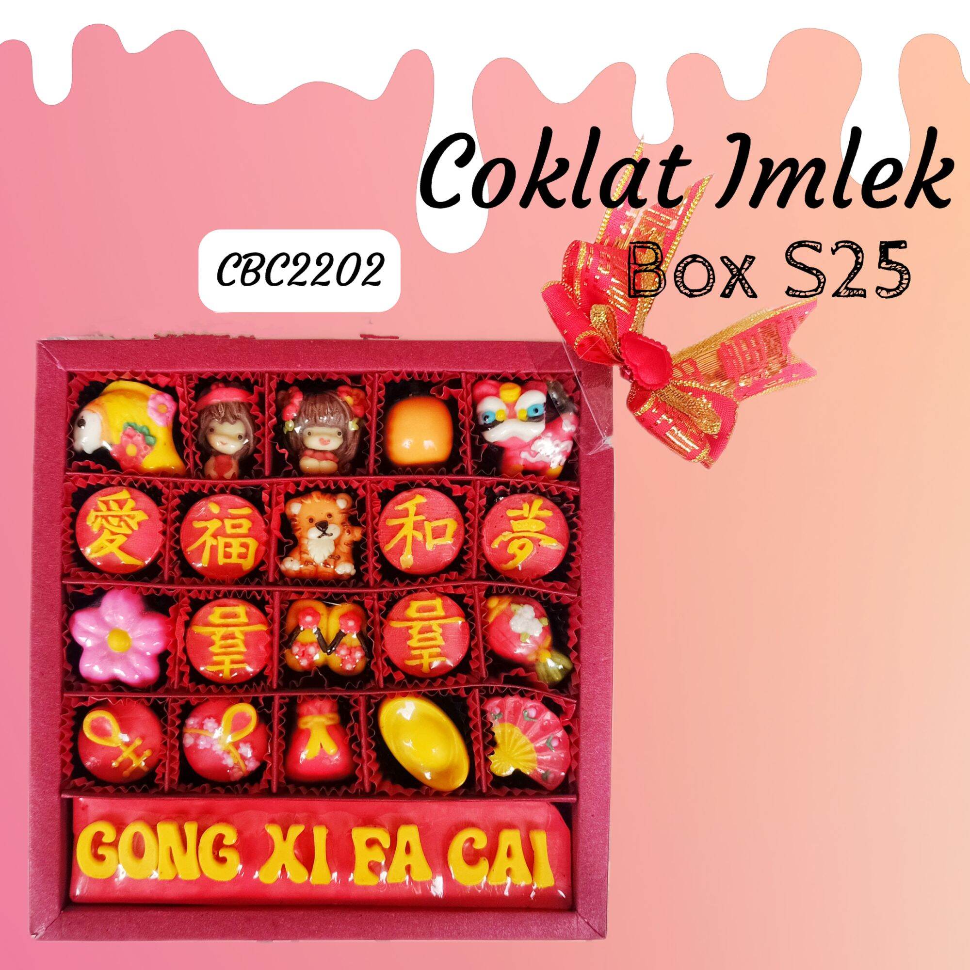 Bestseller CBC2101 Kado coklat imlek happy new year CNY 2022 shio macan air untuk hampers gong xi fa chai