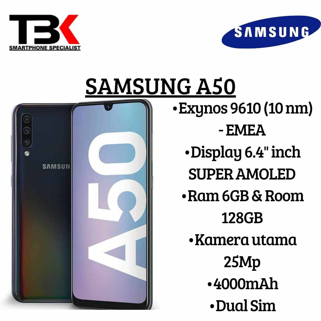 SAMSUNG A50 6/128GB SECOND ORI Harga 1,350,000 rupiah*Gratis Ongkir