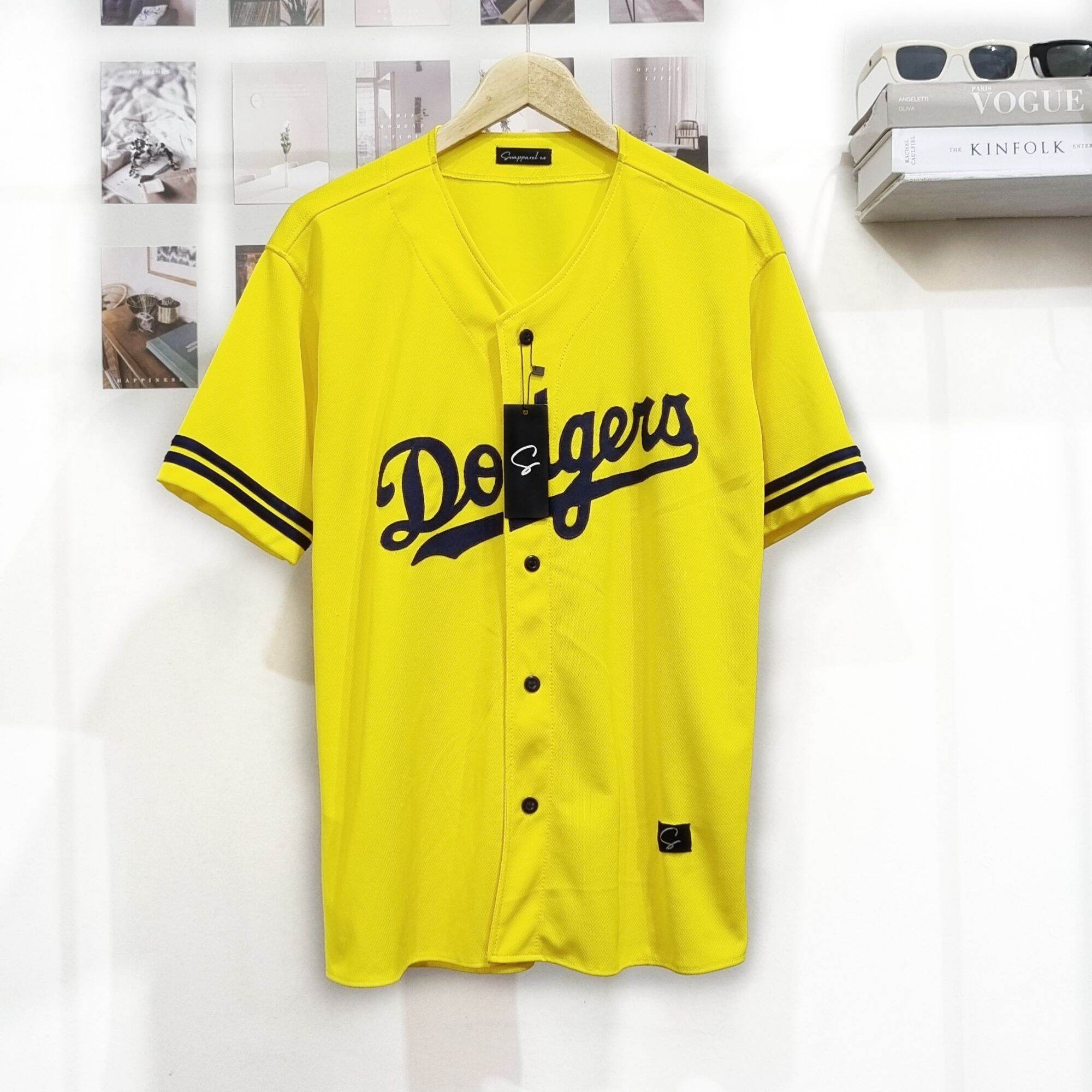 Baju Sport Jersey Baseball dodgers hijau Pria Wanita