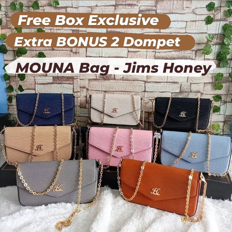 Jual JIMS HONEY MOUNA BAG TAS SELEMPANG FREE BOX EXCLUSIVE