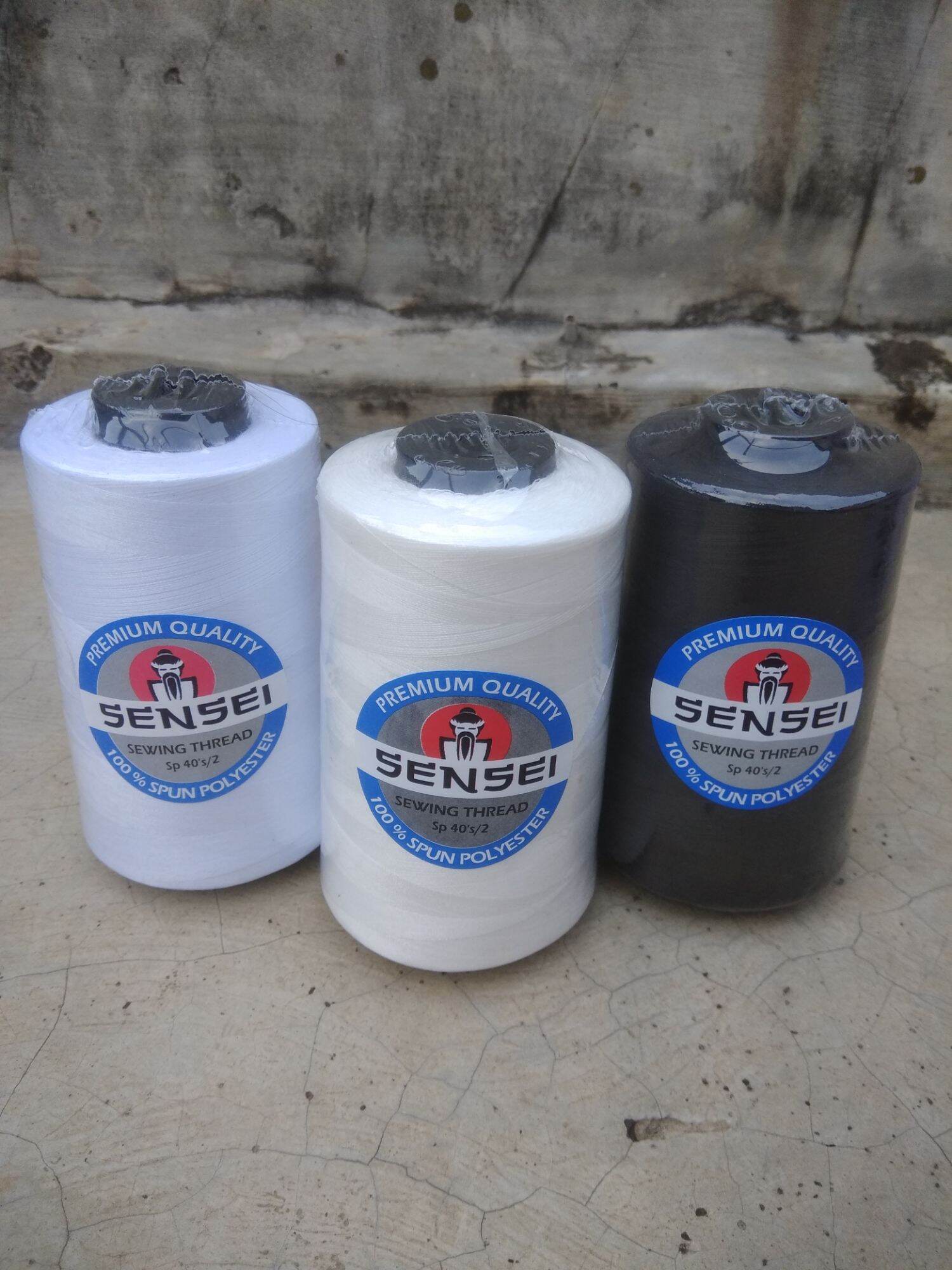 benang jahit hitam putih dan putih natural