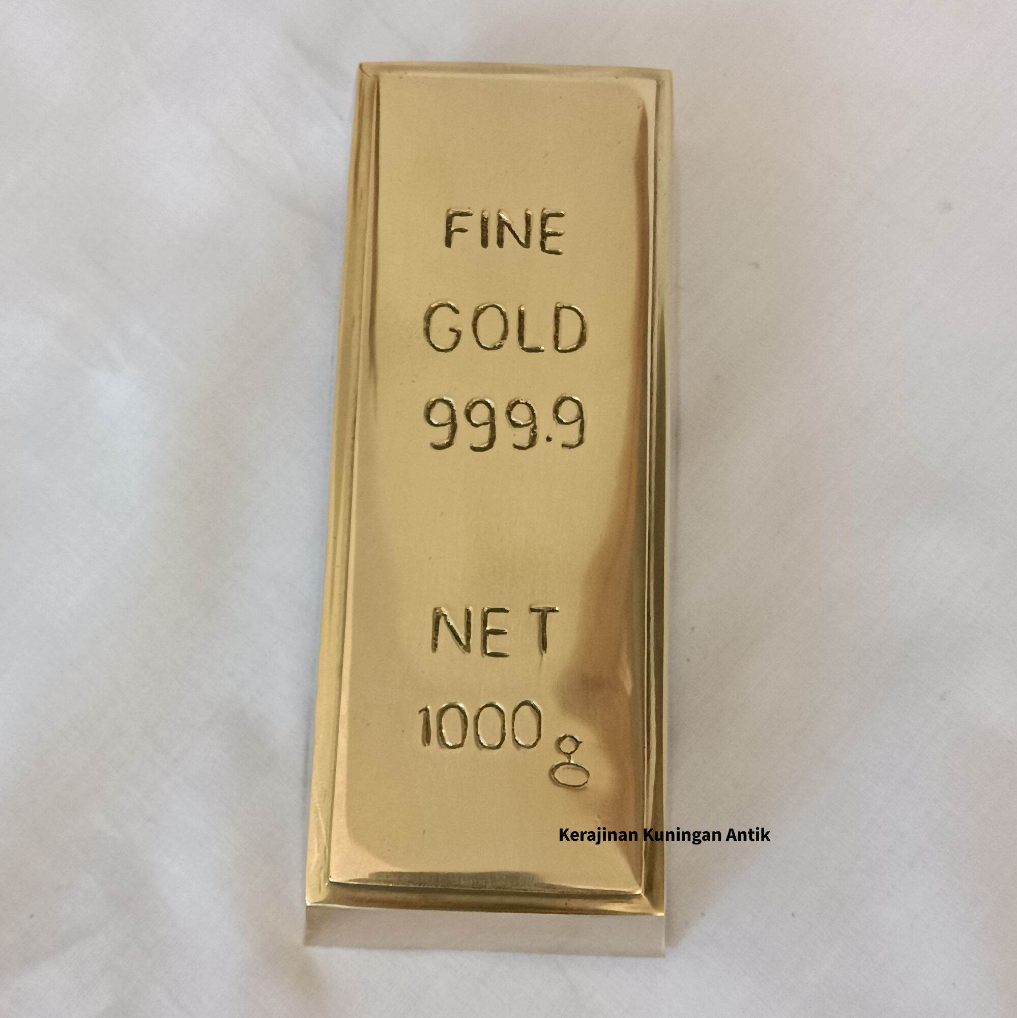 Miniatur Emas Batangan Kuningan solid 1000gr / FINE GOLD 999.9 Harga  270,000 rupiah*Gratis Ongkir