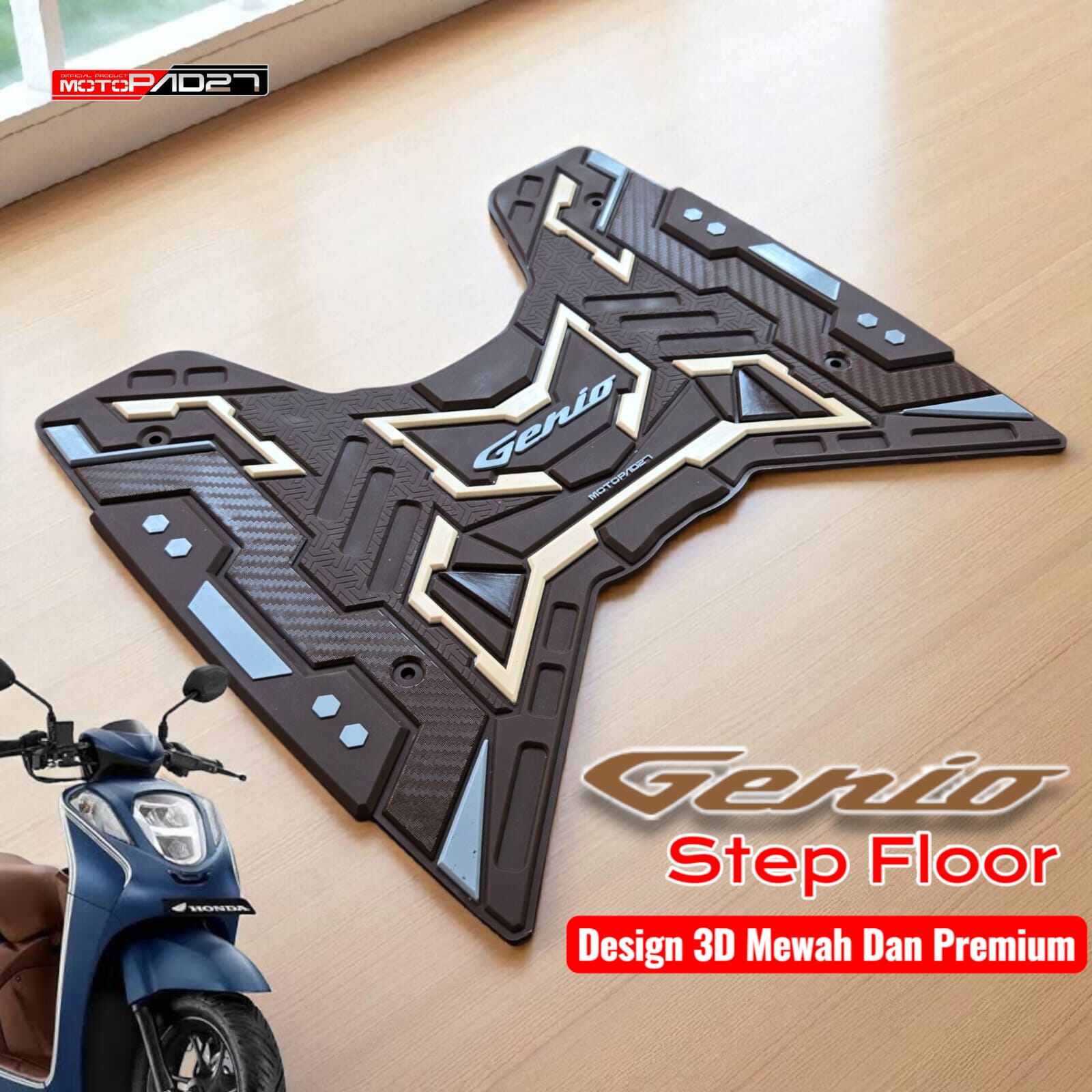 Motopad27 Honda Genio 110 Motorcycle Carpet Step Floor Genio 110 New Genio Old Harga 55,000 rupiah*Gratis Ongkir